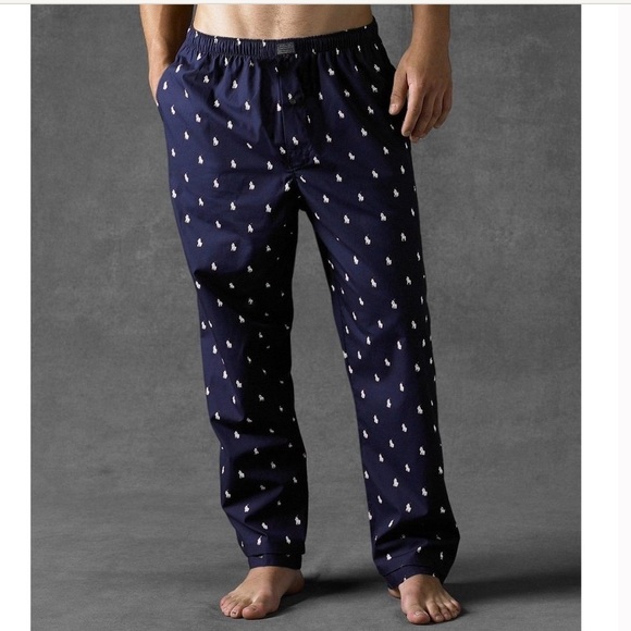 Polo Ralph Lauren Other - POLO RALPH LAUREN MENS LOUNGE ANN BLACK WITH MANY WHITE POLO MEN